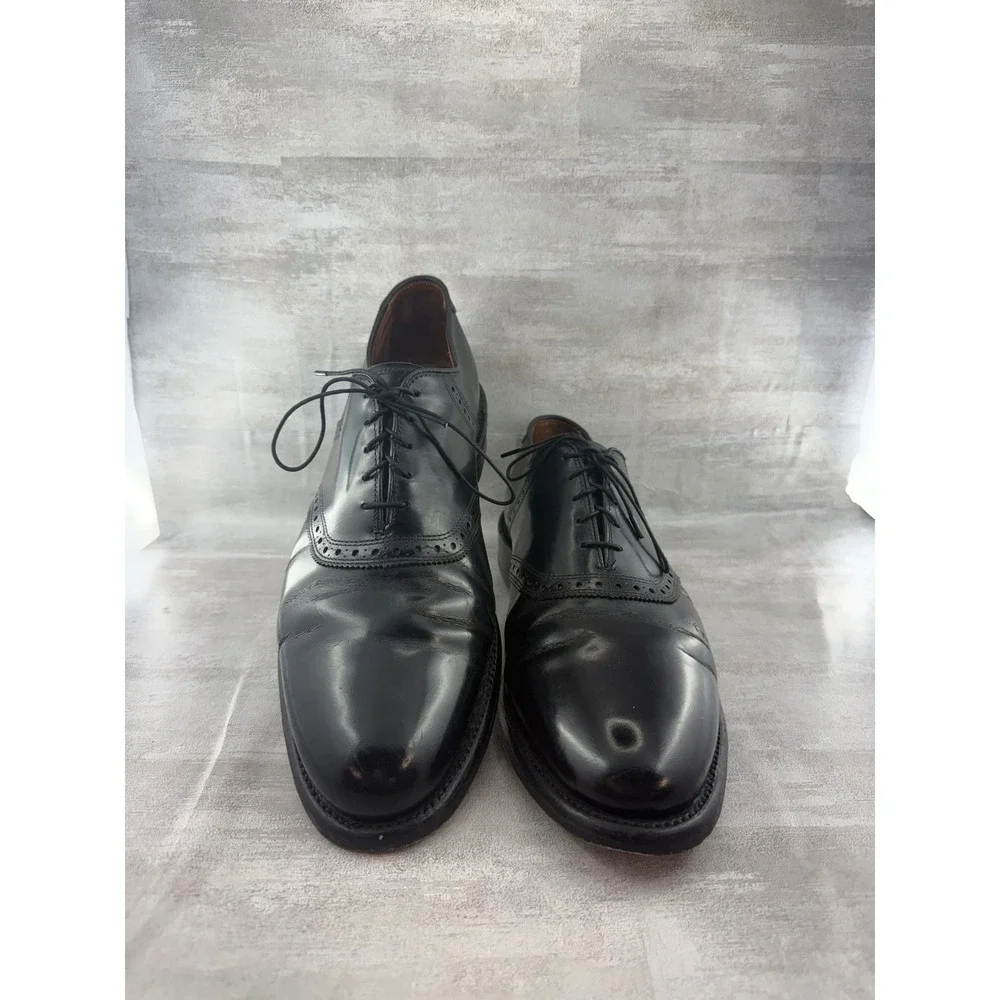 Allen Edmonds Shelton Men Black Leather Wingtip Brogue Oxford Dress Shoes 12.5D